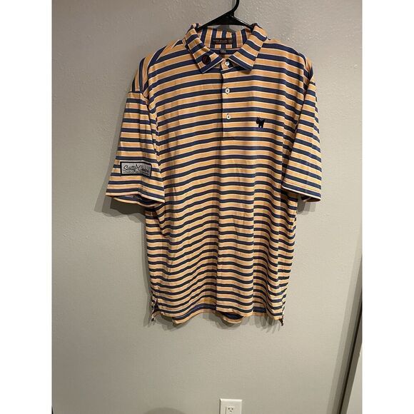 Peter Millar Scotty Cameron Mens Large Summer Comfort Polo Circle T Dog Orange - Picture 1 of 9